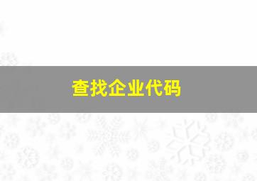 查找企业代码