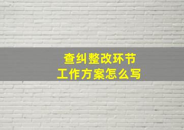 查纠整改环节工作方案怎么写