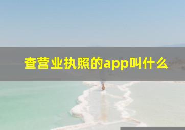 查营业执照的app叫什么