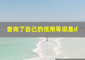 查询了自己的信用等级是d