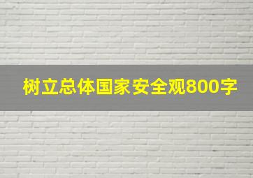 树立总体国家安全观800字