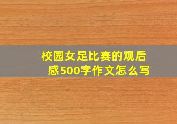 校园女足比赛的观后感500字作文怎么写