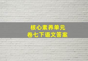 核心素养单元卷七下语文答案