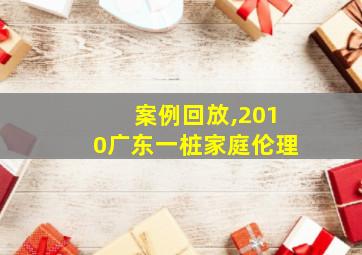 案例回放,2010广东一桩家庭伦理