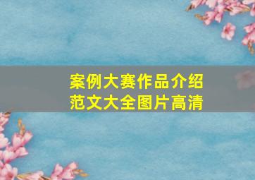 案例大赛作品介绍范文大全图片高清