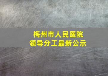 梅州市人民医院领导分工最新公示