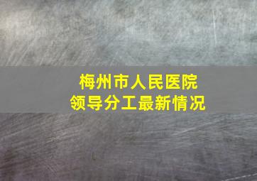 梅州市人民医院领导分工最新情况