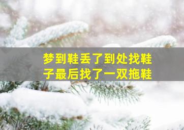 梦到鞋丢了到处找鞋子最后找了一双拖鞋