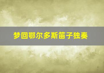 梦回鄂尔多斯笛子独奏