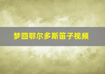 梦回鄂尔多斯笛子视频