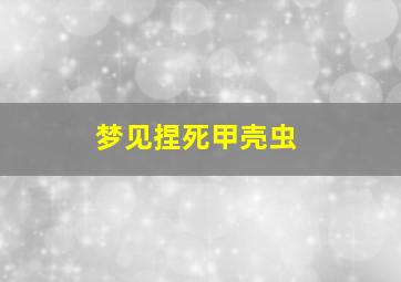 梦见捏死甲壳虫