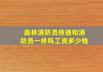 森林消防员待遇和消防员一样吗工资多少钱