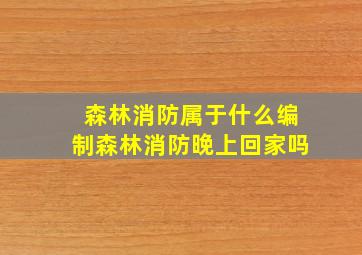 森林消防属于什么编制森林消防晚上回家吗