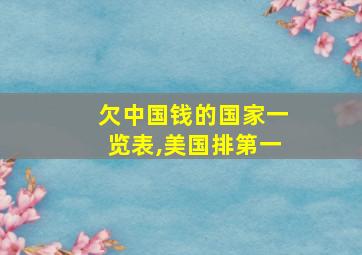 欠中国钱的国家一览表,美国排第一