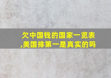 欠中国钱的国家一览表,美国排第一是真实的吗