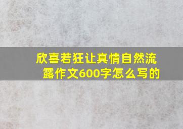 欣喜若狂让真情自然流露作文600字怎么写的