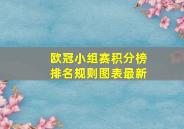 欧冠小组赛积分榜排名规则图表最新