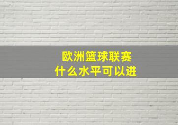 欧洲篮球联赛什么水平可以进