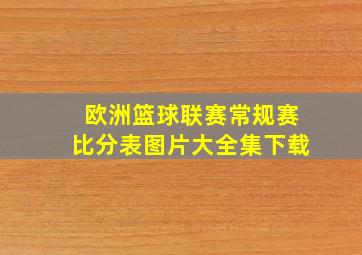 欧洲篮球联赛常规赛比分表图片大全集下载