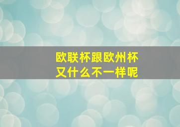 欧联杯跟欧州杯又什么不一样呢