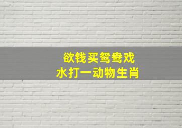 欲钱买鸳鸯戏水打一动物生肖