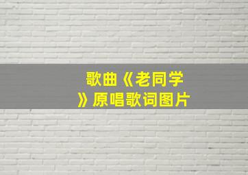 歌曲《老同学》原唱歌词图片