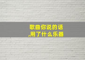 歌曲你说的话,用了什么乐器