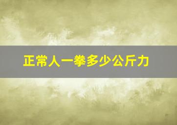 正常人一拳多少公斤力