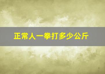 正常人一拳打多少公斤