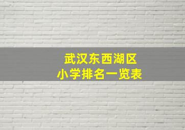 武汉东西湖区小学排名一览表