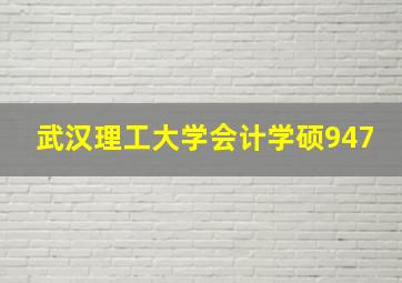 武汉理工大学会计学硕947