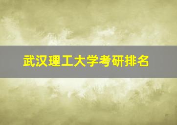 武汉理工大学考研排名