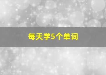 每天学5个单词