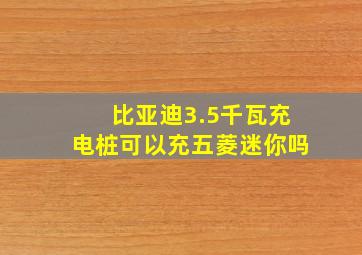 比亚迪3.5千瓦充电桩可以充五菱迷你吗