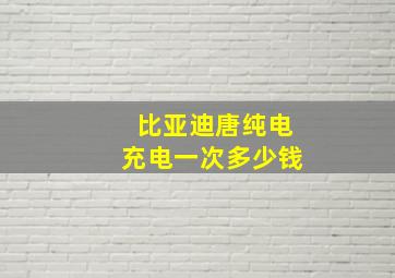 比亚迪唐纯电充电一次多少钱