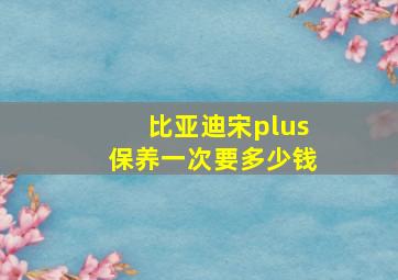 比亚迪宋plus保养一次要多少钱