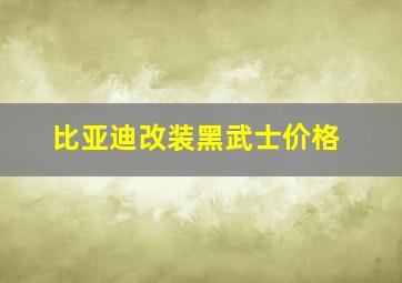 比亚迪改装黑武士价格