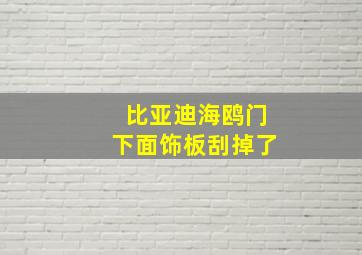 比亚迪海鸥门下面饰板刮掉了