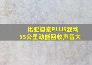 比亚迪秦PLUS混动55公里动能回收声音大