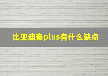 比亚迪秦plus有什么缺点