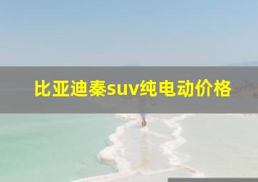 比亚迪秦suv纯电动价格