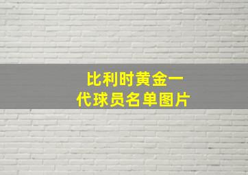 比利时黄金一代球员名单图片