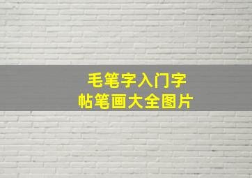 毛笔字入门字帖笔画大全图片