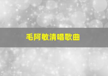 毛阿敏清唱歌曲