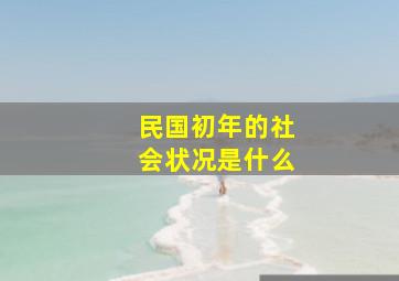 民国初年的社会状况是什么