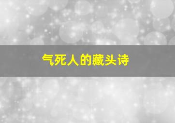 气死人的藏头诗