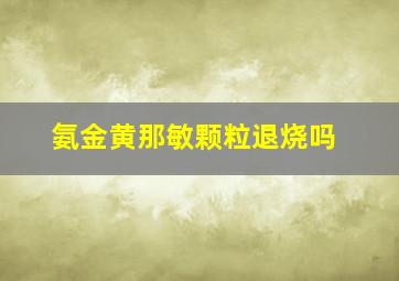 氨金黄那敏颗粒退烧吗