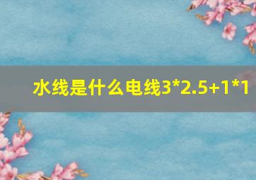 水线是什么电线3*2.5+1*1