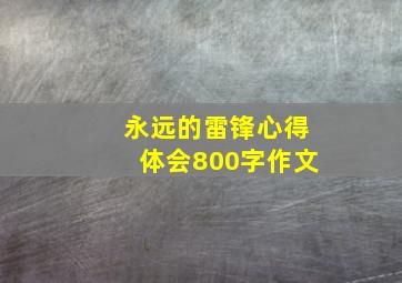 永远的雷锋心得体会800字作文