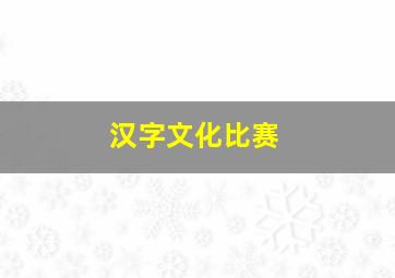 汉字文化比赛